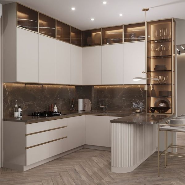 Dapur Beige dan Cream Hangat